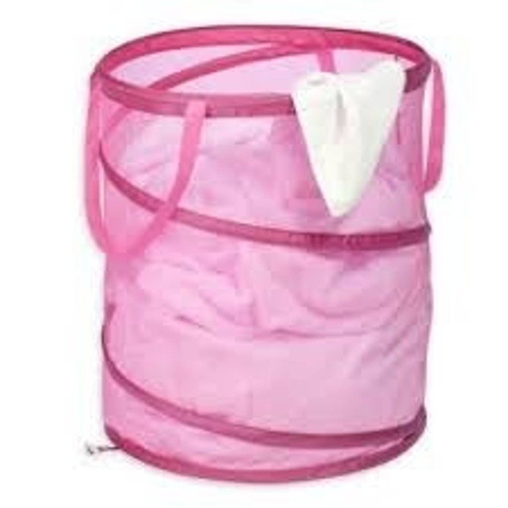 dazz pop-up wheeled hamper, pink
